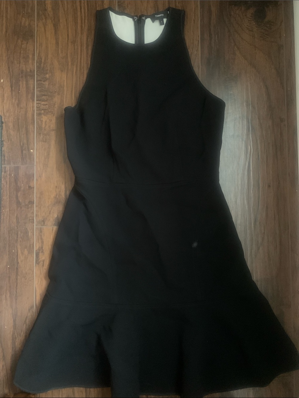 Theory Black Sleeveless Fit-and-Flare Mini Dress